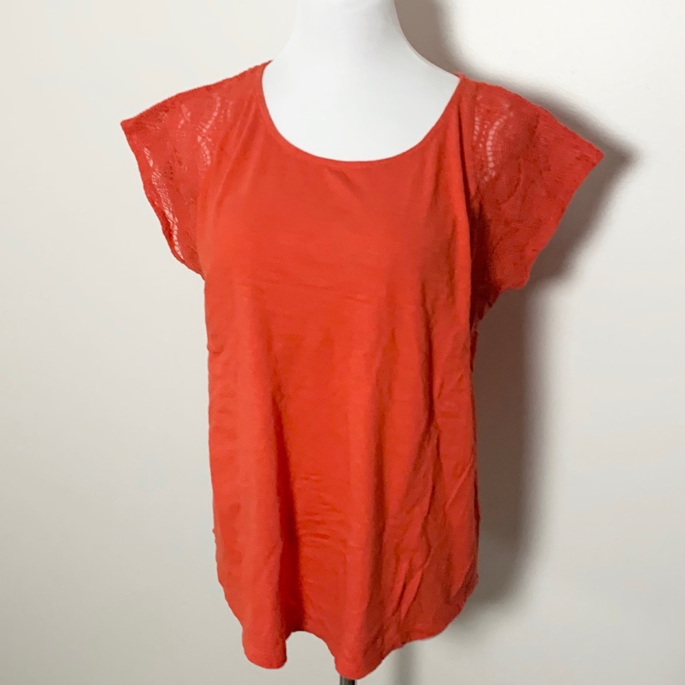 Gap | orange top | XL | lace detail on sleeve and back yolk